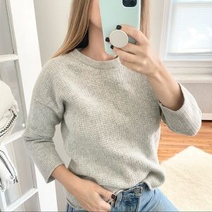 Madewell Merino Wool 3/4 Sleeve Grey Sweater